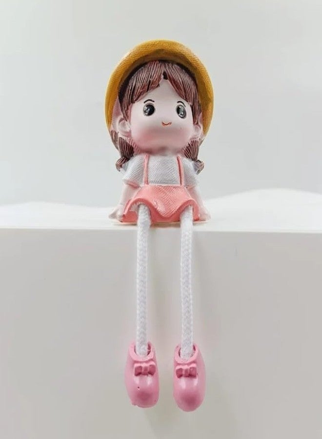 VRB Dec مجموعة VRB Dec المكونة من 4 قطع من تماثيل الأرجل المعلقة، تماثيل لطيفة لولد وبنت، دمى زوجية لطيفة / دمى معلقة الأرجل لتزيين المنزل / قطع ديكور، هدية عيد الحب للصديقة أو الصديق (موديل - 08)، متعدد الألوان - Image 4